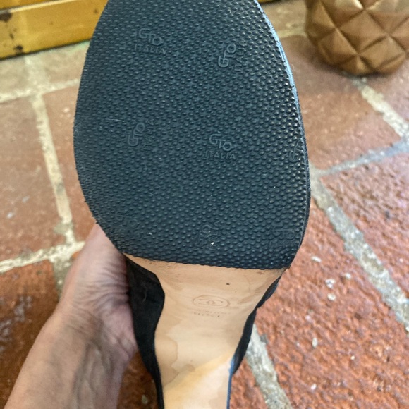 Chanel Black Oiled Suede High Heel Ankle Boots~ - Picture 7 of 11